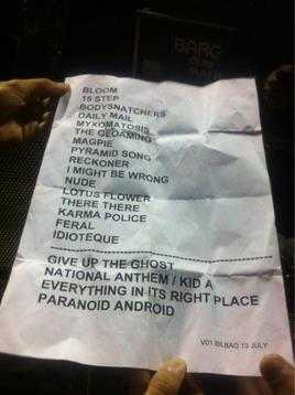 Radiohead Setlist