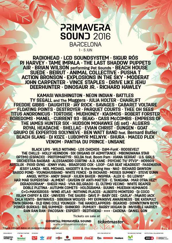 Primavera Sound 2016 Line-up Primavera Sound 2016 Line-up