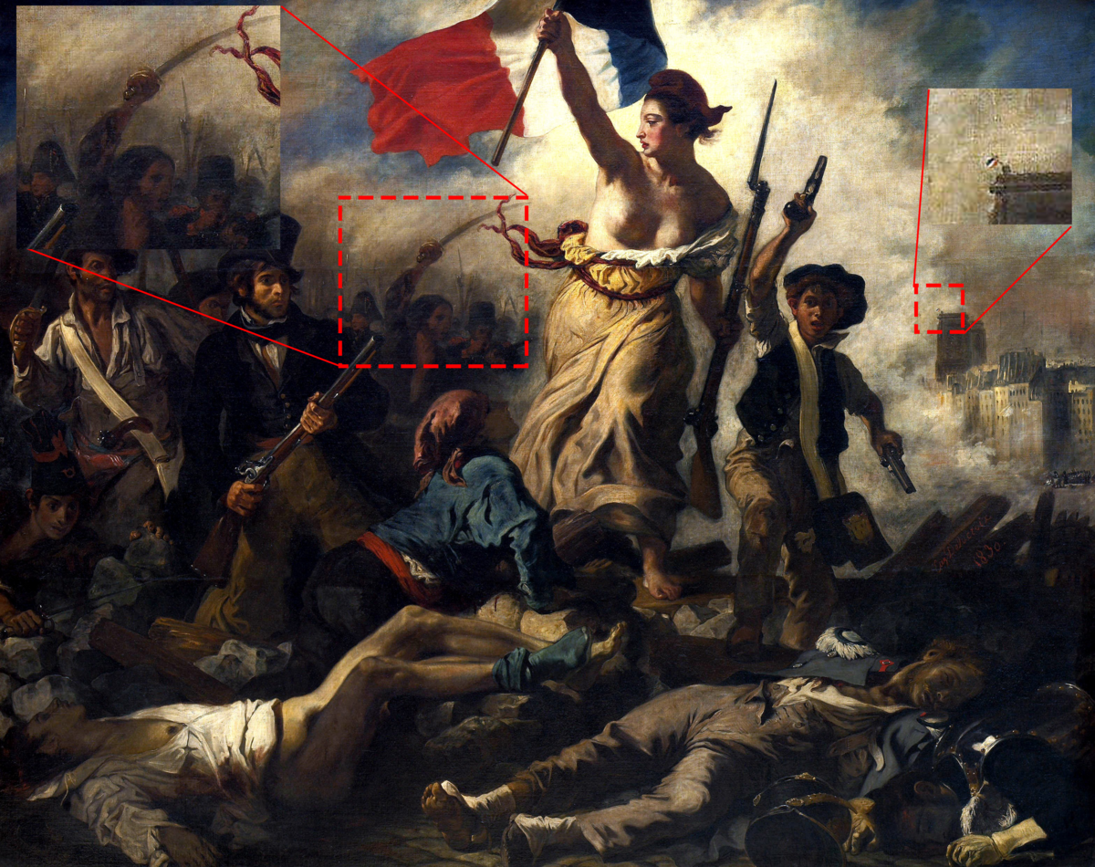 Η Ελευθερία οδηγεί τον Λαό, Eugène Delacroix, 1830. λεπτομέρεια
